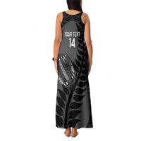 Custom New Zealand Silver Fern Rugby 2025 Family Matching Tank Maxi Dress and Hawaiian Shirt Go Champions Aotearoa Maori Black LT14 - Polynesian Pride