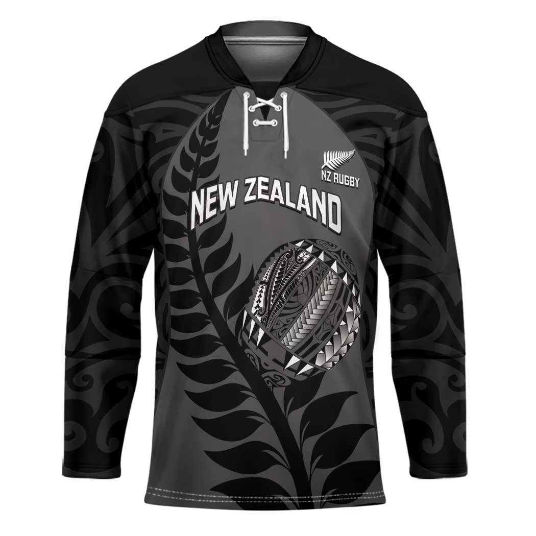 Custom New Zealand Silver Fern Rugby 2025 Hockey Jersey Go Champions Aotearoa Maori Black LT14 Unisex Black - Polynesian Pride