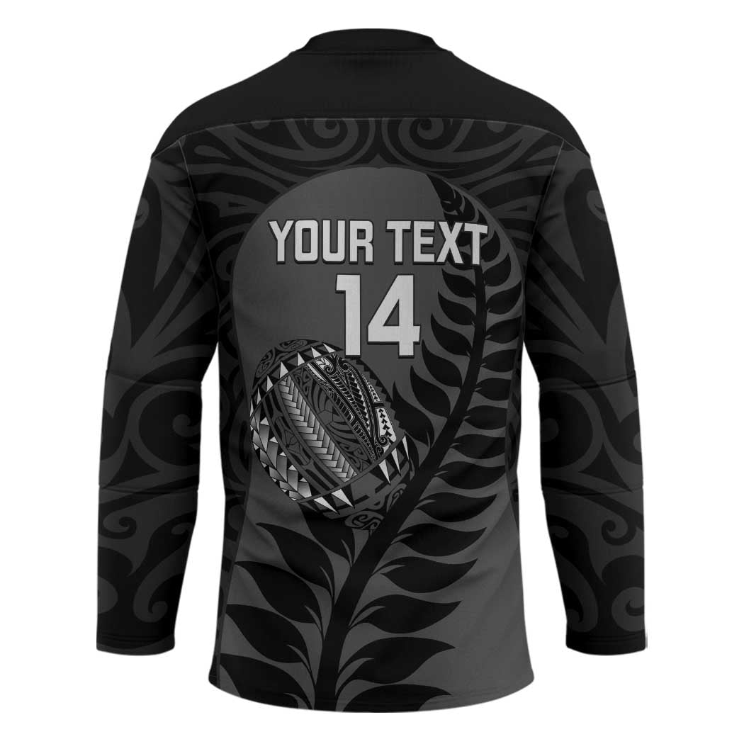 Custom New Zealand Silver Fern Rugby 2025 Hockey Jersey Go Champions Aotearoa Maori Black LT14 - Polynesian Pride