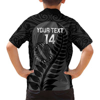 Custom New Zealand Silver Fern Rugby 2025 Kid Hawaiian Shirt Go Champions Aotearoa Maori Black LT14 - Polynesian Pride