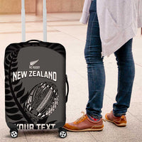 Custom New Zealand Silver Fern Rugby 2025 Luggage Cover Go Champions Aotearoa Maori Black LT14 Black - Polynesian Pride