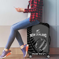Custom New Zealand Silver Fern Rugby 2025 Luggage Cover Go Champions Aotearoa Maori Black LT14 - Polynesian Pride