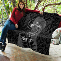 Custom New Zealand Silver Fern Rugby 2025 Quilt Go Champions Aotearoa Maori Black