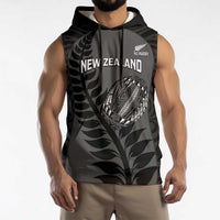 Custom New Zealand Silver Fern Rugby 2025 Sleeveless Hoodie Go Champions Aotearoa Maori Black LT14 - Polynesian Pride