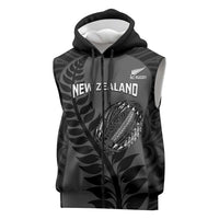 Custom New Zealand Silver Fern Rugby 2025 Sleeveless Zip Hoodie Go Champions Aotearoa Maori Black LT14 Black - Polynesian Pride