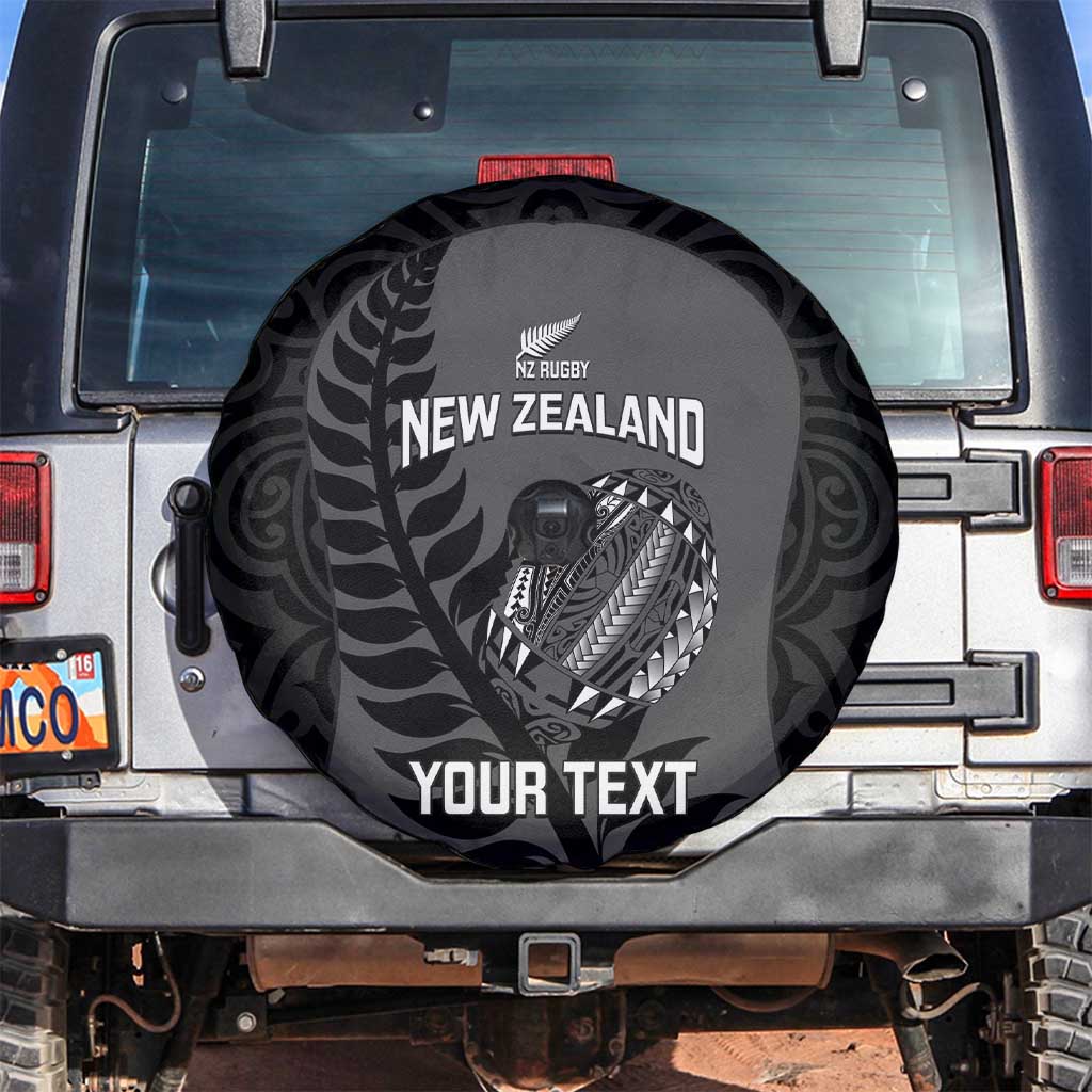 Custom New Zealand Silver Fern Rugby 2025 Spare Tire Cover Go Champions Aotearoa Maori Black LT14 Black - Polynesian Pride