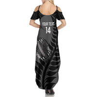 Custom New Zealand Silver Fern Rugby 2025 Summer Maxi Dress Go Champions Aotearoa Maori Black LT14 - Polynesian Pride