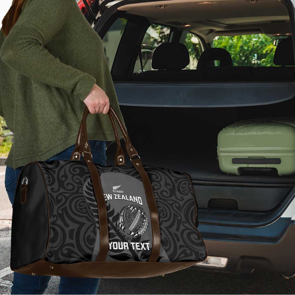 Custom New Zealand Silver Fern Rugby 2025 Travel Bag Go Champions Aotearoa Maori Black - Polynesian Pride