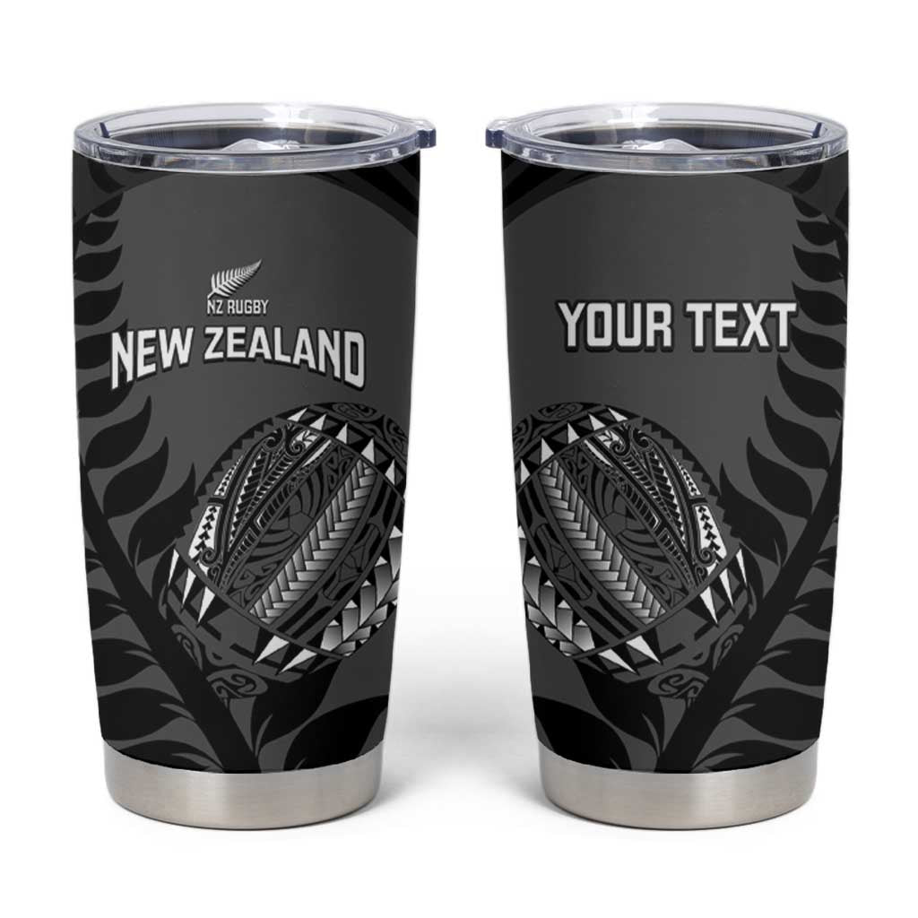 Custom New Zealand Silver Fern Rugby 2025 Tumbler Cup Go Champions Aotearoa Maori Black LT14 Black - Polynesian Pride