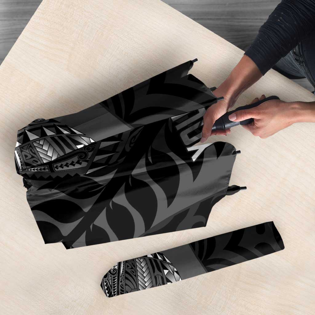 Custom New Zealand Silver Fern Rugby 2025 Umbrella Go Champions Aotearoa Maori Black - Polynesian Pride