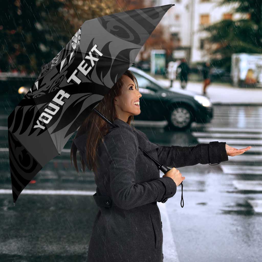Custom New Zealand Silver Fern Rugby 2025 Umbrella Go Champions Aotearoa Maori Black - Polynesian Pride
