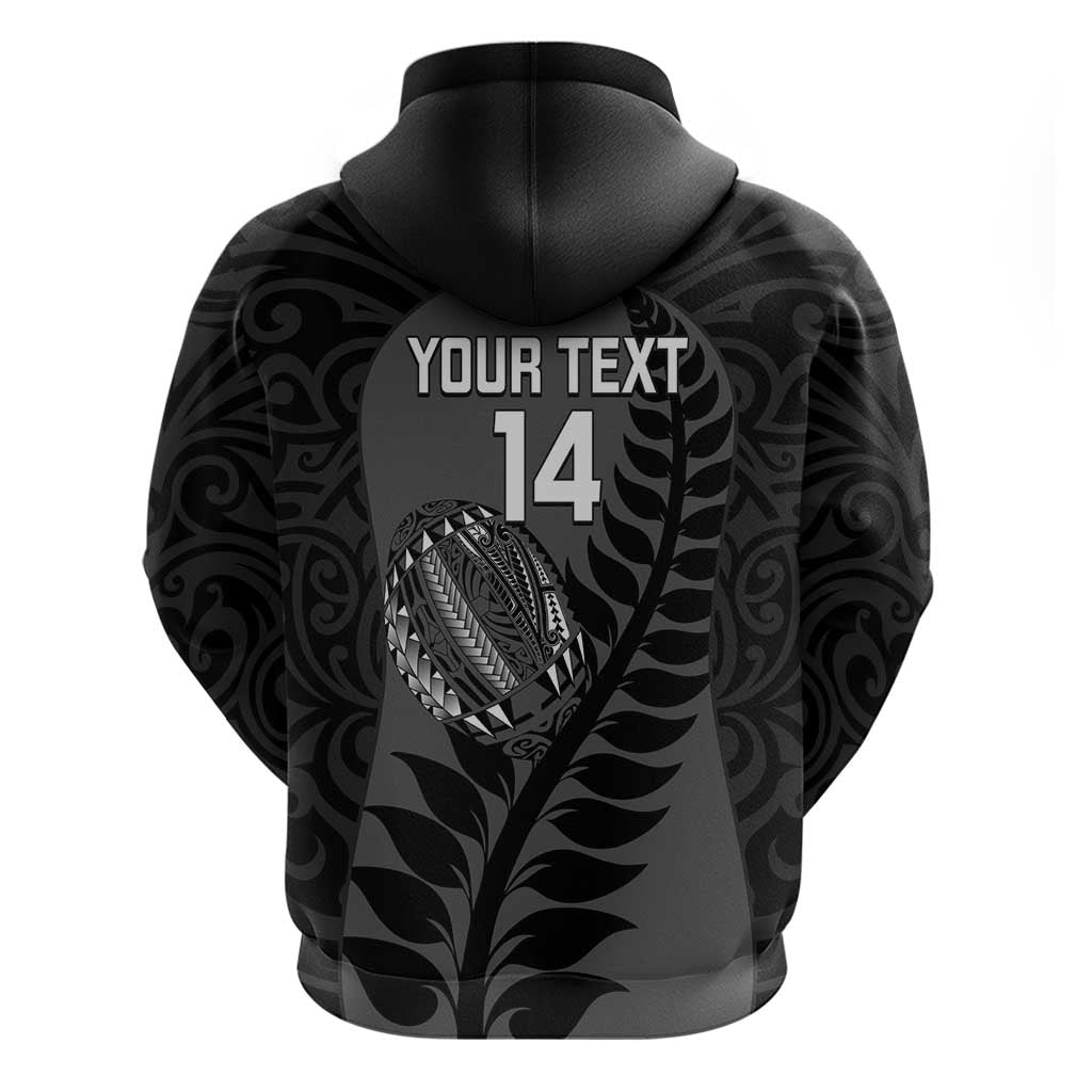 Custom New Zealand Silver Fern Rugby 2025 Zip Hoodie Go Champions Aotearoa Maori Black LT14 - Polynesian Pride