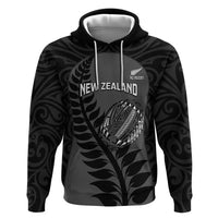 Custom New Zealand Silver Fern Rugby 2025 Zip Hoodie Go Champions Aotearoa Maori Black LT14 Pullover Hoodie Black - Polynesian Pride