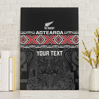 Custom New Zealand Silver Fern Rugby Canvas Wall Art All Black Maori Taniko Pattern LT14 Without Frame Black - Polynesian Pride