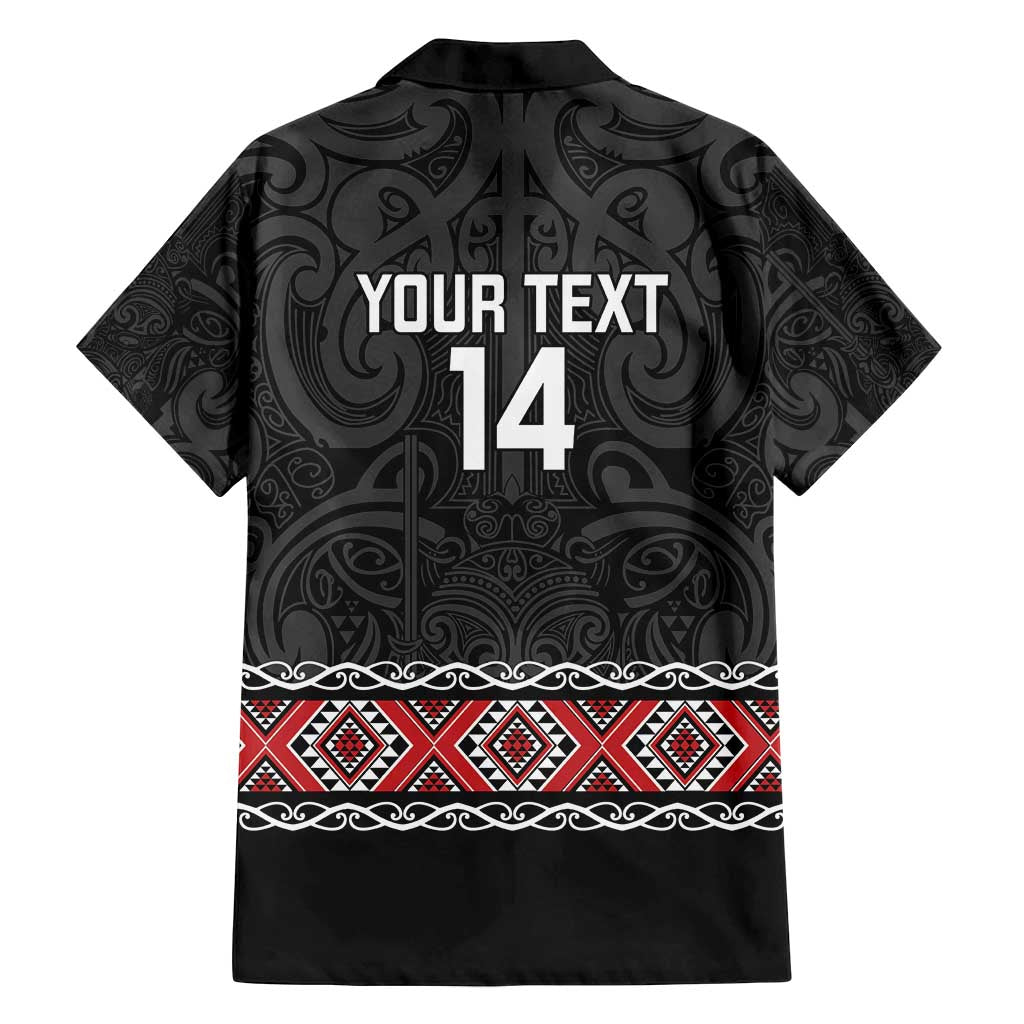 Custom New Zealand Silver Fern Rugby Family Matching Off Shoulder Maxi Dress and Hawaiian Shirt All Black Maori Taniko Pattern LT14 - Polynesian Pride