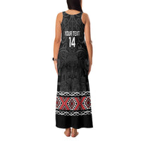 Custom New Zealand Silver Fern Rugby Family Matching Tank Maxi Dress and Hawaiian Shirt All Black Maori Taniko Pattern LT14 - Polynesian Pride