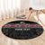 Custom New Zealand Silver Fern Rugby Round Carpet All Black Maori Taniko Pattern