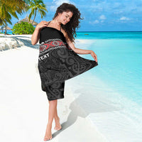 Custom New Zealand Silver Fern Rugby Sarong All Black Maori Taniko Pattern
