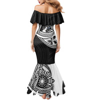 Philippines Eagle Sun Family Matching Mermaid Dress and Hawaiian Shirt Filipino Agila Polynesian Tattoo Black Color LT14 - Polynesian Pride