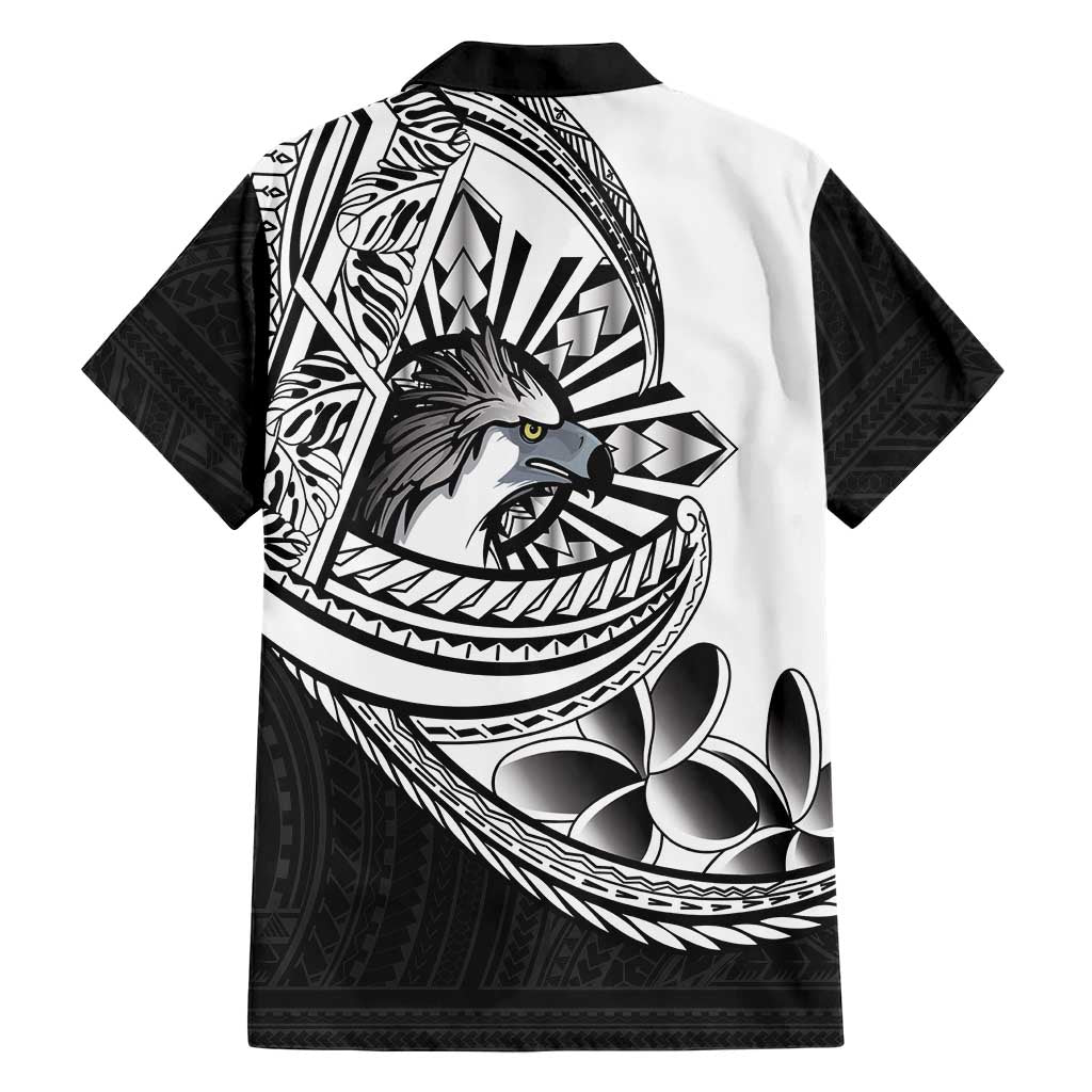 Philippines Eagle Sun Family Matching Off Shoulder Maxi Dress and Hawaiian Shirt Filipino Agila Polynesian Tattoo Black Color LT14 - Polynesian Pride