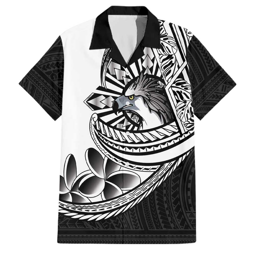 Philippines Eagle Sun Family Matching Puletasi and Hawaiian Shirt Filipino Agila Polynesian Tattoo Black Color LT14 Dad's Shirt - Short Sleeve Black - Polynesian Pride