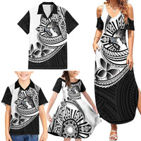 Philippines Eagle Sun Family Matching Summer Maxi Dress and Hawaiian Shirt Filipino Agila Polynesian Tattoo Black Color LT14 - Polynesian Pride