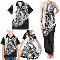 Philippines Eagle Sun Family Matching Tank Maxi Dress and Hawaiian Shirt Filipino Agila Polynesian Tattoo Black Color LT14 - Polynesian Pride