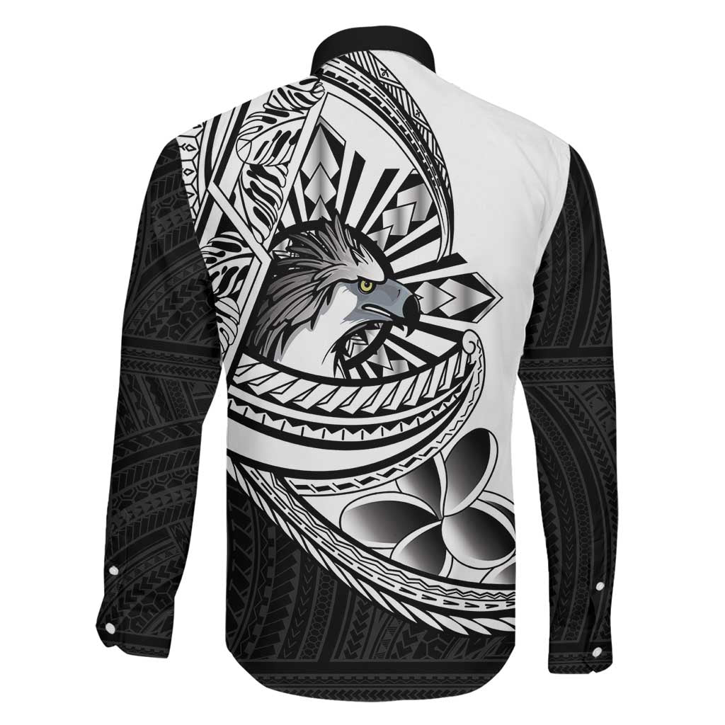 Philippines Eagle Sun Family Matching Tank Maxi Dress and Hawaiian Shirt Filipino Agila Polynesian Tattoo Black Color LT14 - Polynesian Pride