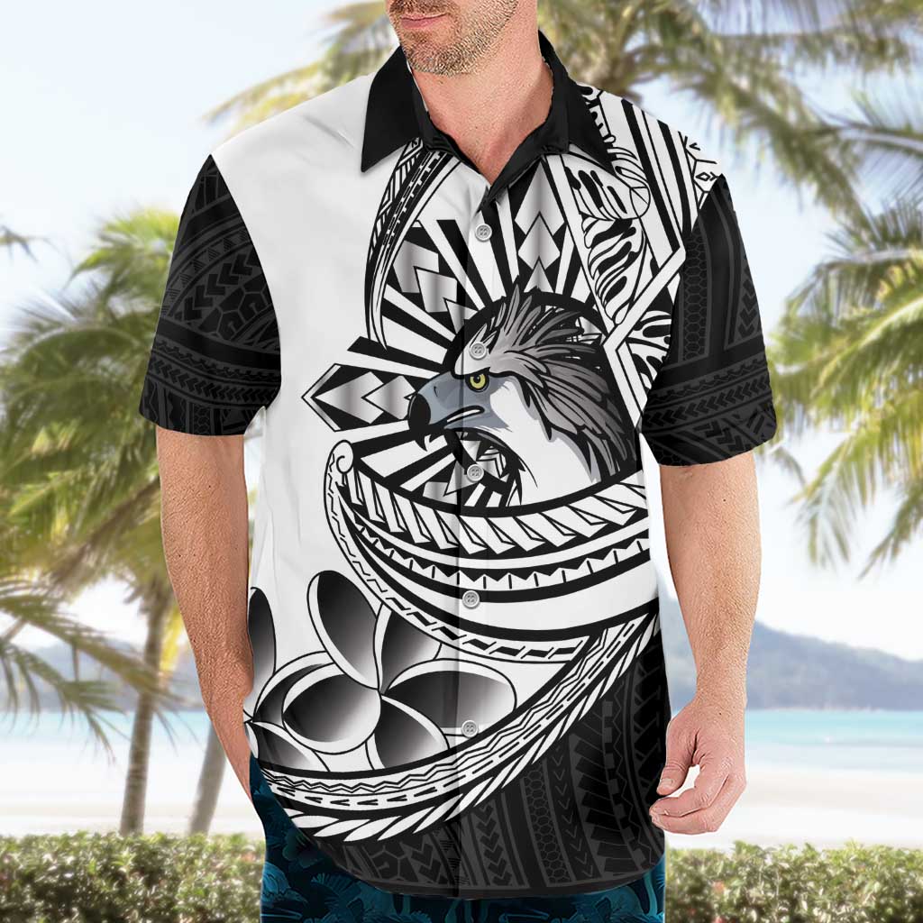 Philippines Eagle Sun Hawaiian Shirt Filipino Agila Polynesian Tattoo Black Color