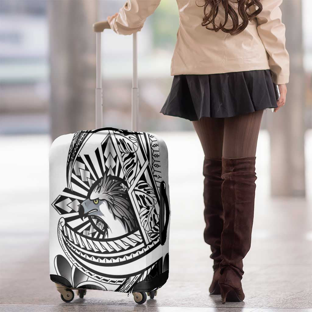 Philippines Eagle Sun Luggage Cover Filipino Agila Polynesian Tattoo Black Color