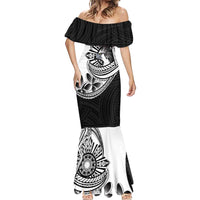 Philippines Eagle Sun Mermaid Dress Filipino Agila Polynesian Tattoo Black Color