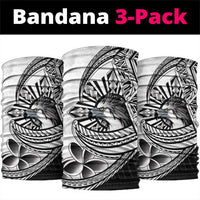 Philippines Eagle Sun Neck Gaiter Filipino Agila Polynesian Tattoo Black Color