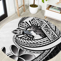 Philippines Eagle Sun Round Carpet Filipino Agila Polynesian Tattoo Black Color