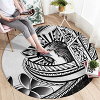 Philippines Eagle Sun Round Carpet Filipino Agila Polynesian Tattoo Black Color