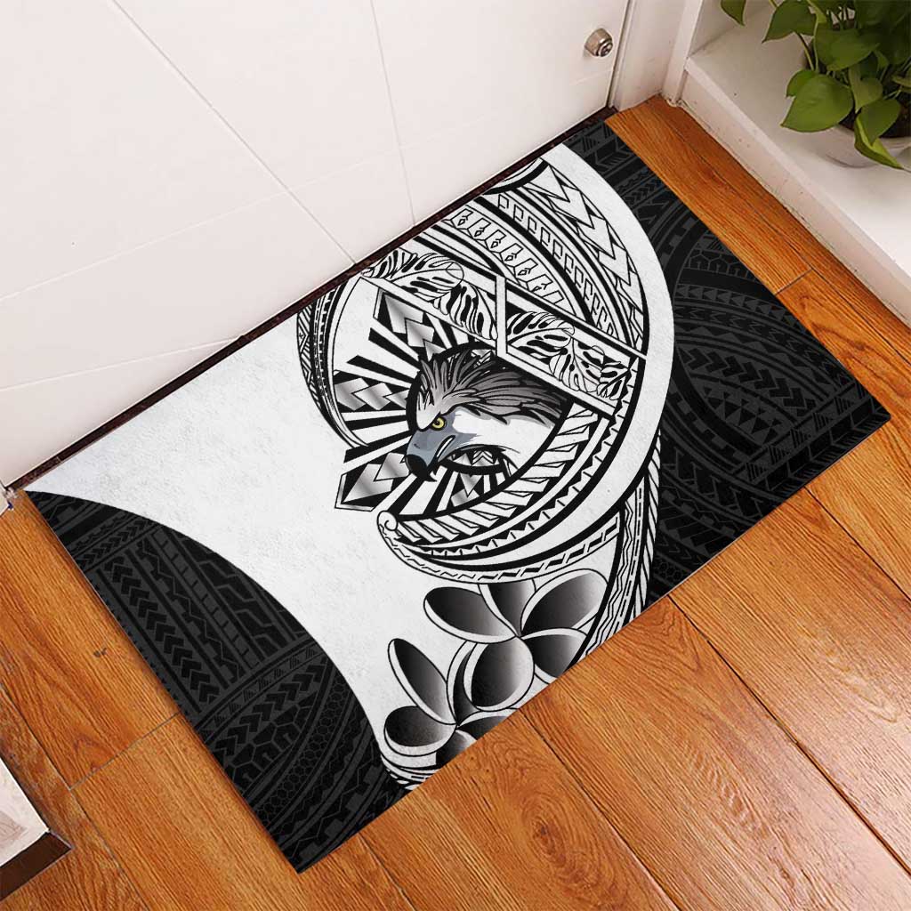 Philippines Eagle Sun Rubber Doormat Filipino Agila Polynesian Tattoo Black Color