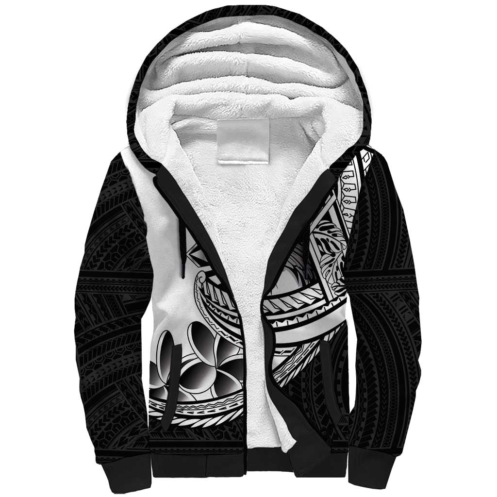 Philippines Eagle Sun Sherpa Hoodie Filipino Agila Polynesian Tattoo Black Color