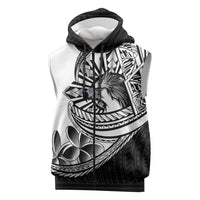 Philippines Eagle Sun Sleeveless Zip Hoodie Filipino Agila Polynesian Tattoo Black Color