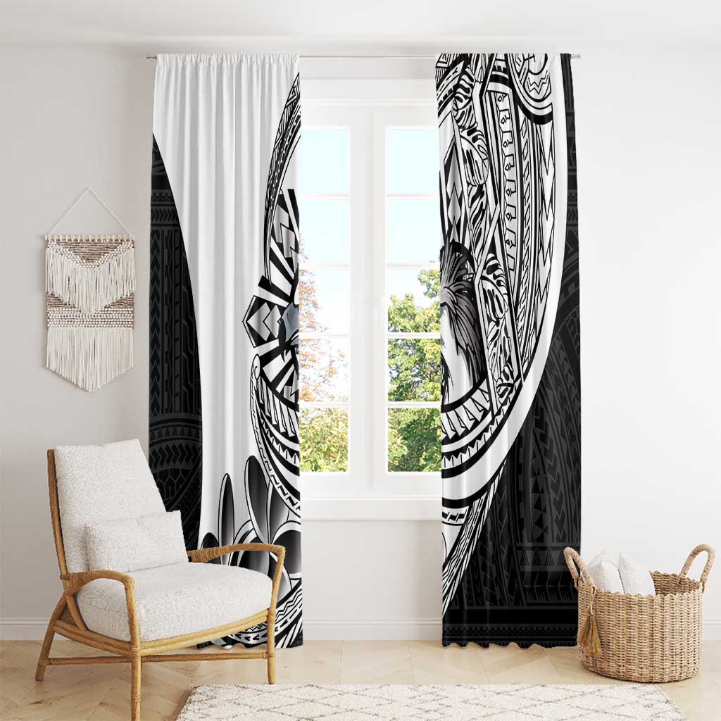 Philippines Eagle Sun Window Curtain Filipino Agila Polynesian Tattoo Black Color