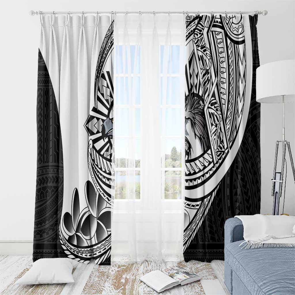Philippines Eagle Sun Window Curtain Filipino Agila Polynesian Tattoo Black Color