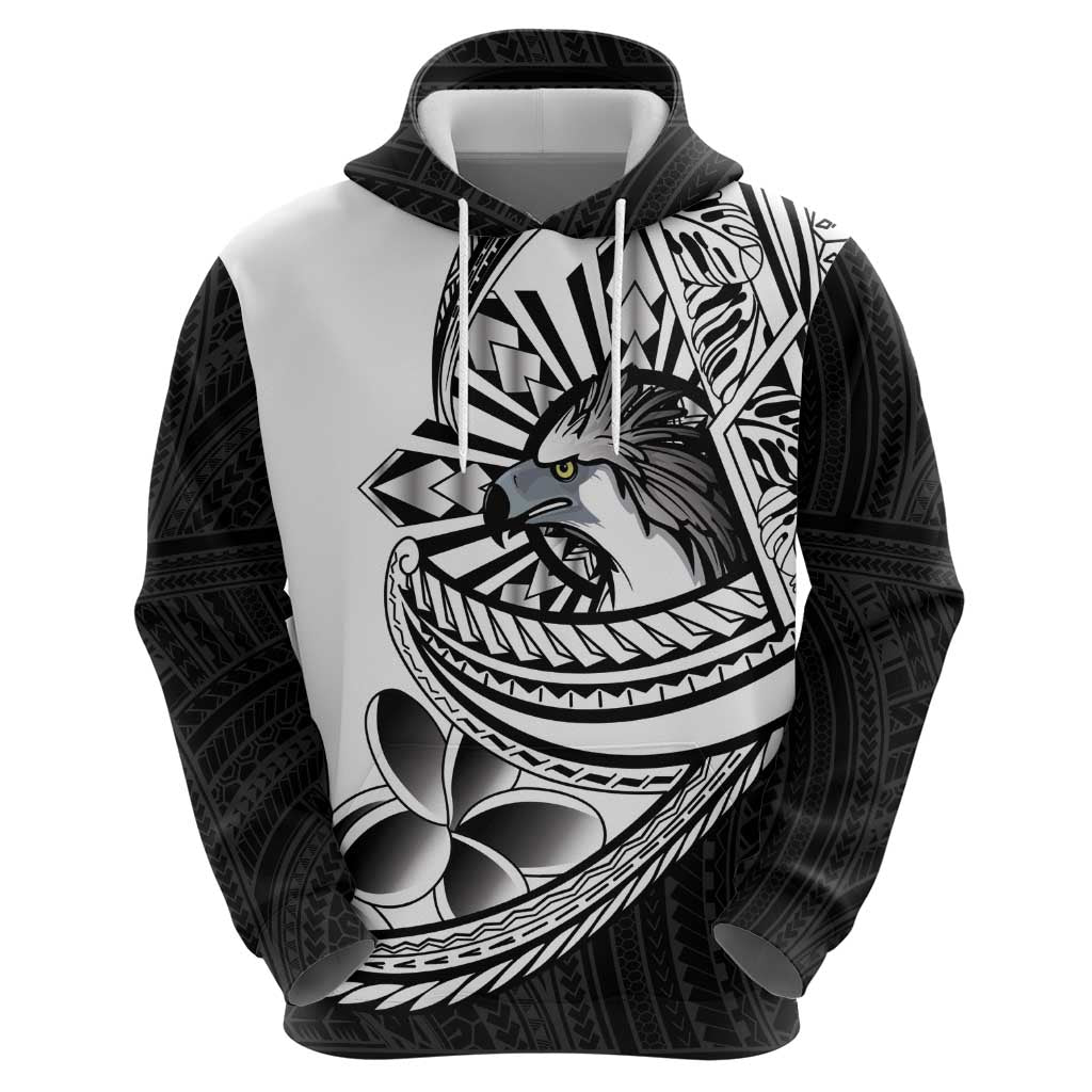 Philippines Eagle Sun Zip Hoodie Filipino Agila Polynesian Tattoo Black Color