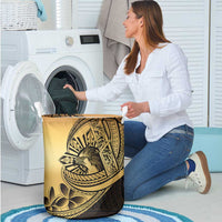 Philippines Eagle Sun Laundry Basket Filipino Agila Polynesian Tattoo Gold Color