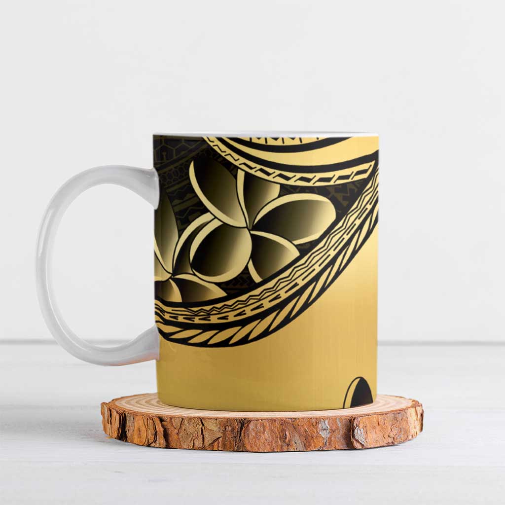 Philippines Eagle Sun Ceramic Mug Filipino Agila Polynesian Tattoo Gold Color