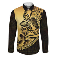 Philippines Eagle Sun Family Matching Mermaid Dress and Hawaiian Shirt Filipino Agila Polynesian Tattoo Gold Color LT14 Dad's Shirt - Long Sleeve Gold - Polynesian Pride