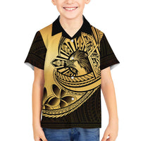 Philippines Eagle Sun Family Matching Mermaid Dress and Hawaiian Shirt Filipino Agila Polynesian Tattoo Gold Color LT14 Son's Shirt Gold - Polynesian Pride