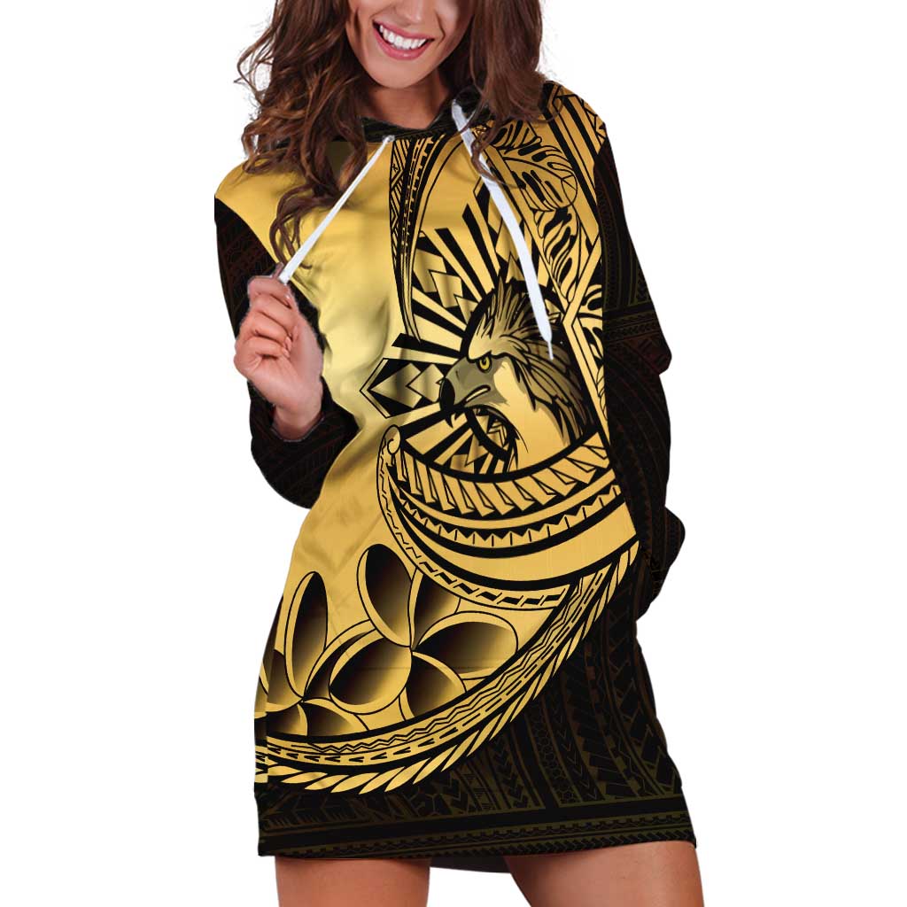 Philippines Eagle Sun Hoodie Dress Filipino Agila Polynesian Tattoo Gold Color