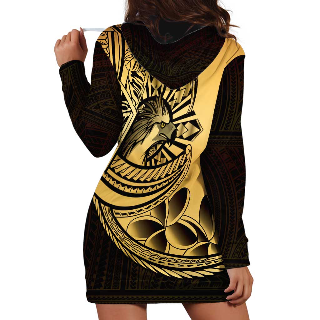 Philippines Eagle Sun Hoodie Dress Filipino Agila Polynesian Tattoo Gold Color