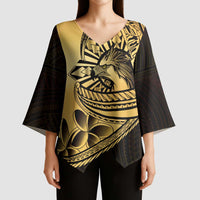 Philippines Eagle Sun Kimono Sleeve Blouse Filipino Agila Polynesian Tattoo Gold Color LT14 - Polynesian Pride