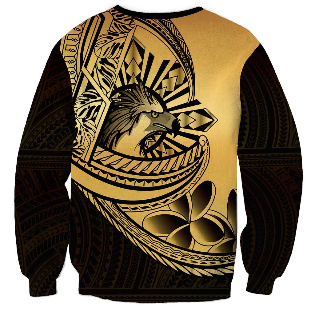 Philippines Eagle Sun Sweatshirt Filipino Agila Polynesian Tattoo Gold Color