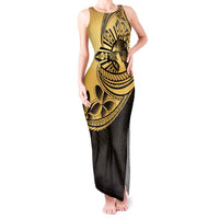 Philippines Eagle Sun Tank Maxi Dress Filipino Agila Polynesian Tattoo Gold Color