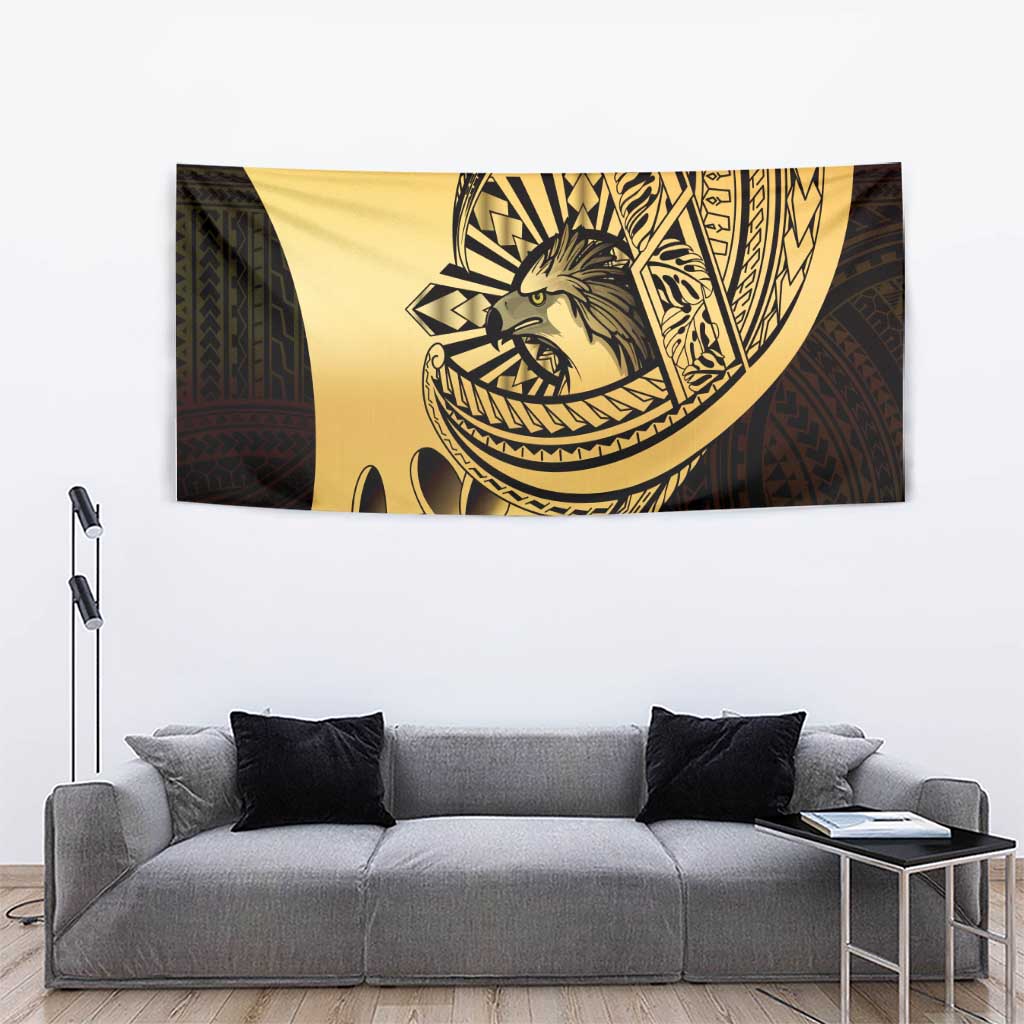 Philippines Eagle Sun Tapestry Filipino Agila Polynesian Tattoo Gold Color